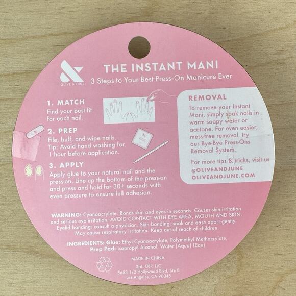 Olive & June The Instant Mani Nails SHORT FIELD DAY RED Press On - Picture 2 of 2